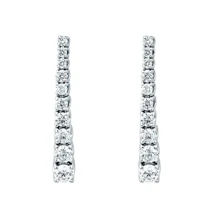 18ct White Gold Graduating Diamond Drop Earrings