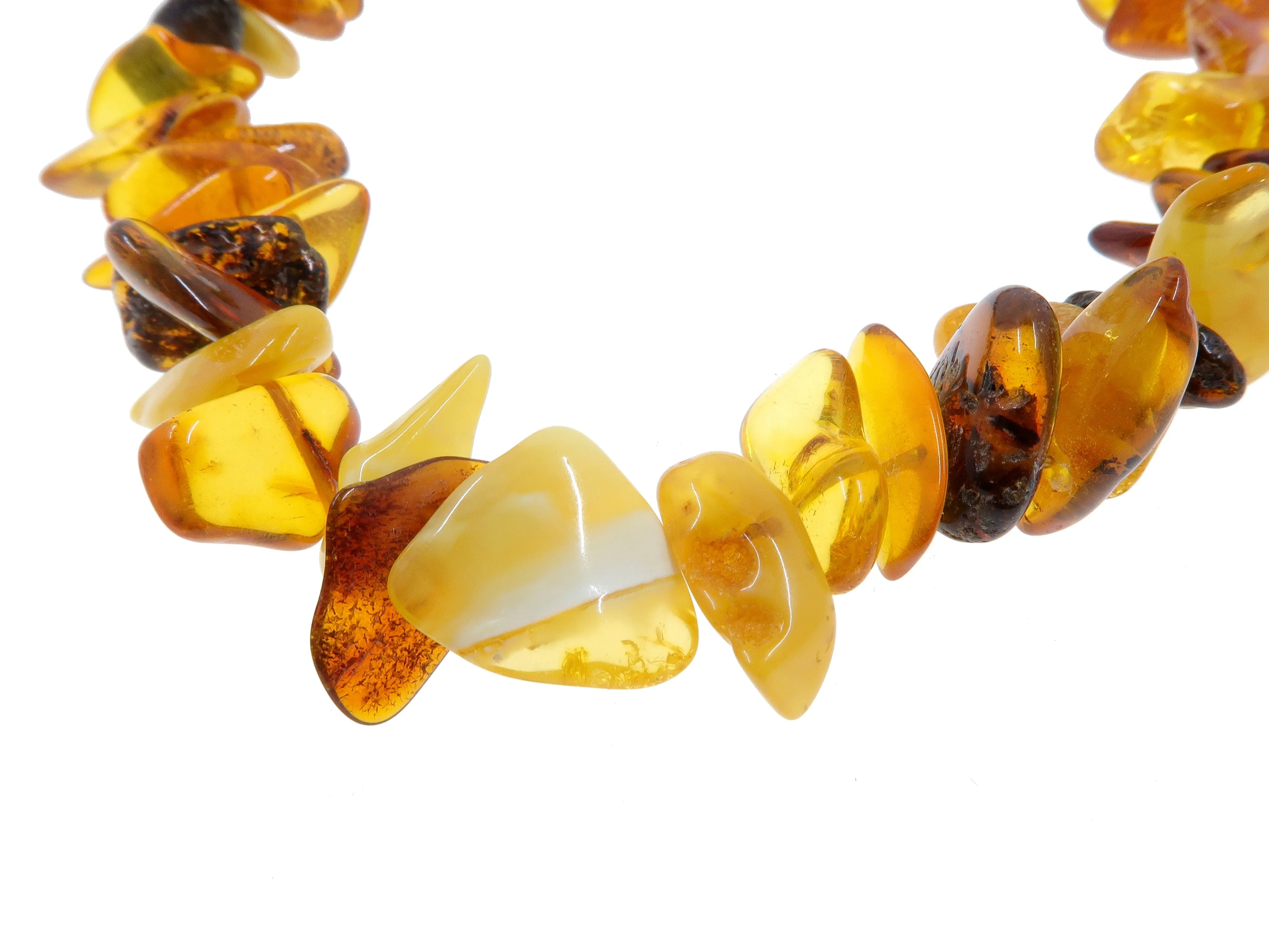 Amber Necklace Autumn Yellow Orange Beaded Genuine Gemstone