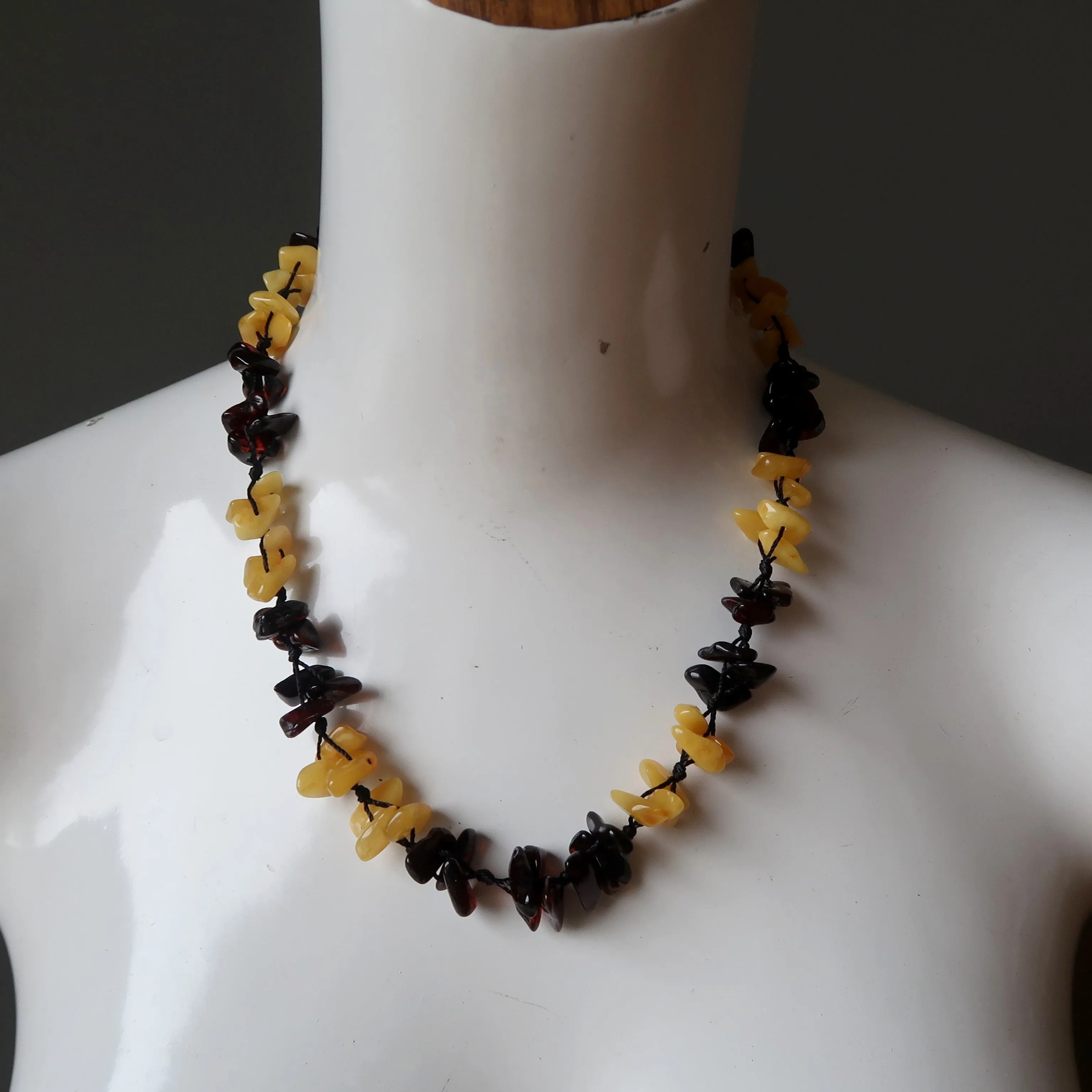 Amber Necklace Beautiful as a Butterfly Baltic Gems Yellow Red
