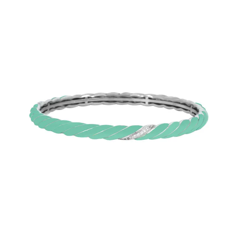 Constellations Twist Collection Aquamarine Italian Enamel Bangle