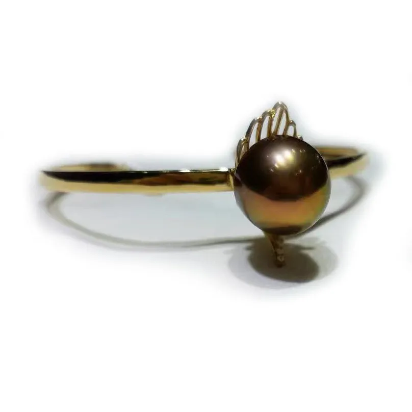 Golden Leaf Bronze Edison Pearl Bracelet